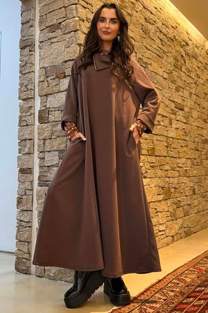 Sola Smart Tech Zip Cowl Dress Chocolate
